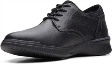 Donaway Plaoxford Clarks Cuero Negro Para Hombres