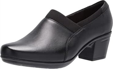 Mocasines De Mujer Combi Emslie Cumbre De Piel Negra Clarks