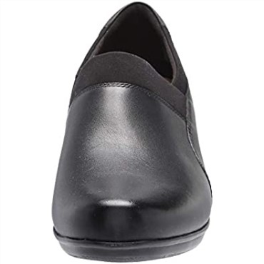Mocasines De Mujer Combi Emslie Cumbre De Piel Negra Clarks