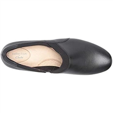 Mocasines De Mujer Combi Emslie Cumbre De Piel Negra Clarks