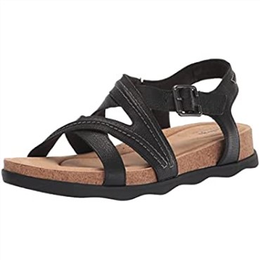 Sandalia Plana Brynn Ave De Mujer En Piel Negra Clarks