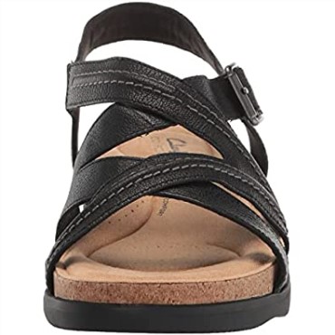 Sandalia Plana Brynn Ave De Mujer En Piel Negra Clarks