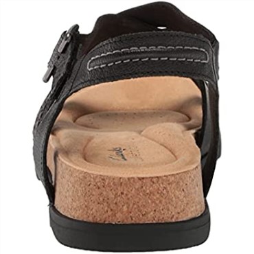 Sandalia Plana Brynn Ave De Mujer En Piel Negra Clarks