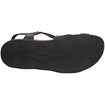 Sandalia Plana Brynn Ave De Mujer En Piel Negra Clarks