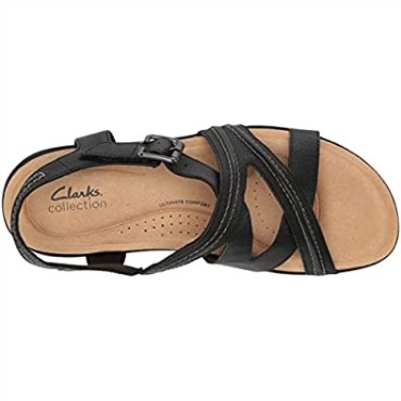 Sandalia Plana Brynn Ave De Mujer En Piel Negra Clarks