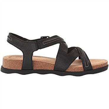 Sandalia Plana Brynn Ave De Mujer En Piel Negra Clarks
