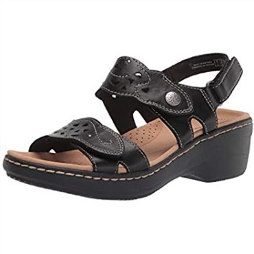Sandalia Merliah Dove De Mujer En Piel Negra Clarks