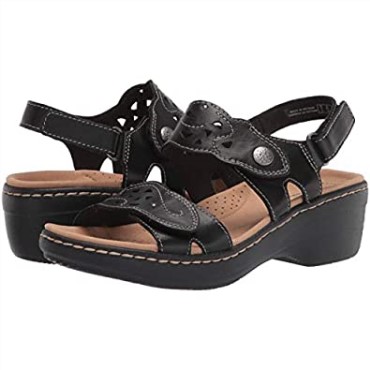 Sandalia Merliah Dove De Mujer En Piel Negra Clarks