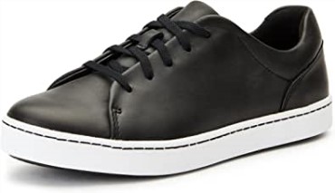 Zapatilla Pawley Springs De Piel Negra Para Mujer Clarks