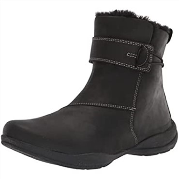 Bota Roseville De Piel Negra Para Mujer Con Forro Cálido Impermeable Al Tobillo Clarks