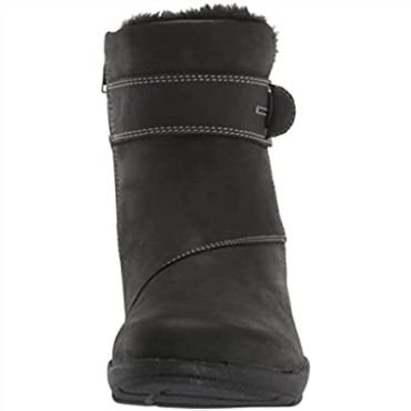 Bota Roseville De Piel Negra Para Mujer Con Forro Cálido Impermeable Al Tobillo Clarks