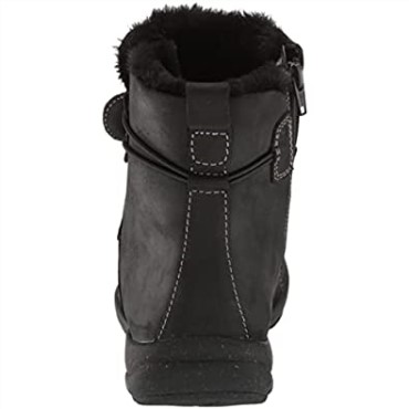 Bota Roseville De Piel Negra Para Mujer Con Forro Cálido Impermeable Al Tobillo Clarks