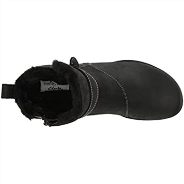 Bota Roseville De Piel Negra Para Mujer Con Forro Cálido Impermeable Al Tobillo Clarks
