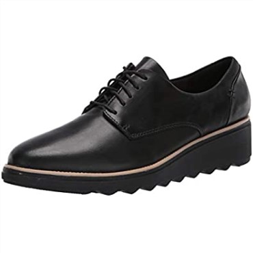 Clarks De Mujer De Cuero Negro Sharon Noel Oxford