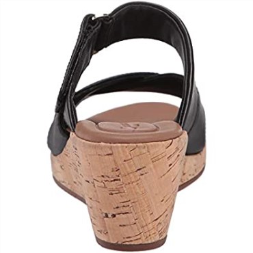 Sandalia De Mujer Un Plaza Slide Cuña Clarks En Piel Negra
