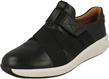 Zapatillas Bajas Un Rio Strap De Mujer En Piel Negra Clarks