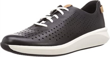 Sneaker Un Rio Tie De Mujer En Piel Negra Clarks