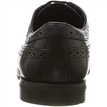 Oxford De Punta De Ala Para Hombre Negro Clarks