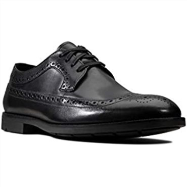 Oxford De Punta De Ala Para Hombre Negro Clarks