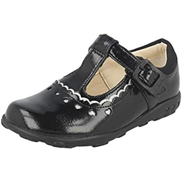 Charol Negro Clarks Ella Alice Niñas Primeros Zapatos