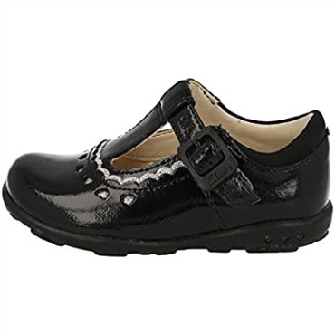 Charol Negro Clarks Ella Alice Niñas Primeros Zapatos