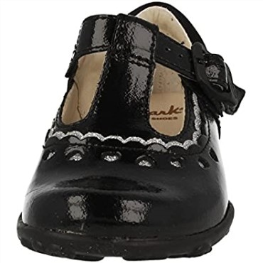 Charol Negro Clarks Ella Alice Niñas Primeros Zapatos
