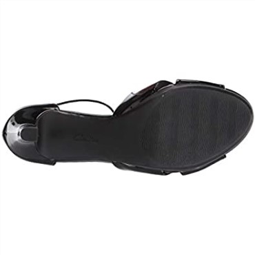 Sandalia De Tacón Clarks Mujer Adriel Cove De Charol Negro Sintético