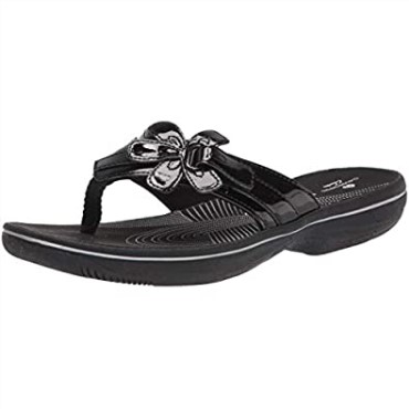 Chanclas Mujer Clarks Brinkley Flora Charol Negro Sintético