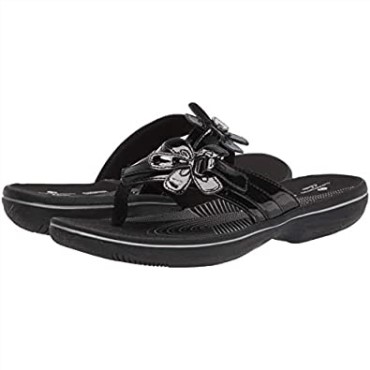 Chanclas Mujer Clarks Brinkley Flora Charol Negro Sintético