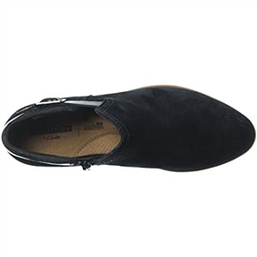 Botín Mujer Clarks Addiy Carisa En Ante Negro