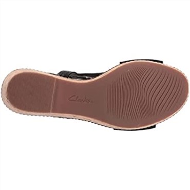 Sandalia Mujer Clarks Giselle Sea Cuña Ante Negro