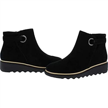 Botas De Moda De Cuero Con Puntera Cerrada Clarks Spring Para Mujer Negro Clarks