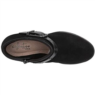 Botines Mujer Combi Clarks Hollis Star En Ante Negro