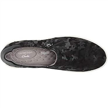 Interés De Ante Negro Clarks Layton Step Sneaker Para Mujer