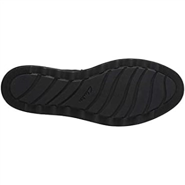 Botines Sharon Salon De Clarks Para Mujer De Ante Negro Con Ribete Marrón Oscuro