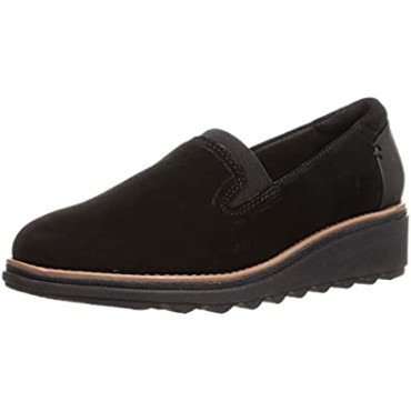 Mocasines Sharon Dolly De Gamuza Negra Con Mundo De Bronceado Oscuro Para Mujer Clarks