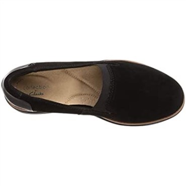 Mocasines Sharon Dolly De Gamuza Negra Con Mundo De Bronceado Oscuro Para Mujer Clarks