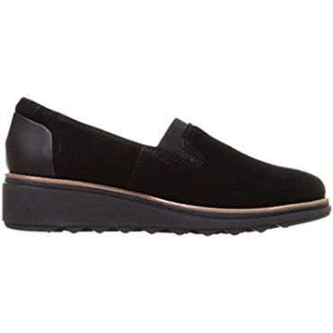 Mocasines Sharon Dolly De Gamuza Negra Con Mundo De Bronceado Oscuro Para Mujer Clarks