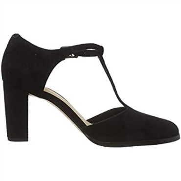 Zapatos De Salón Kayl85 Tbar T-bar De Mujer De Ante Negro Clarks