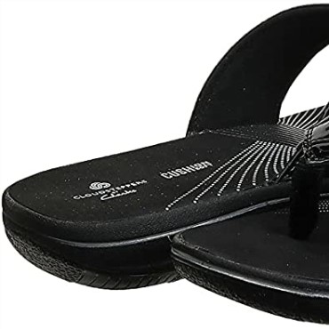 Chanclas De Mujer Charol Sintético Negro Mar Brisa Clarks