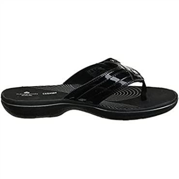 Chanclas De Mujer Charol Sintético Negro Mar Brisa Clarks