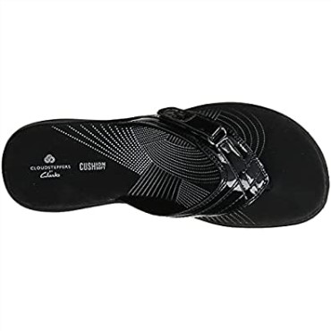 Chanclas De Mujer Charol Sintético Negro Mar Brisa Clarks