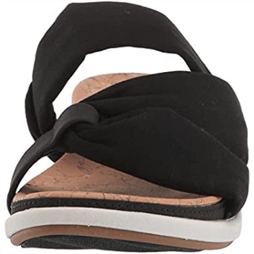 Sandalia Mujer Clarks Eliza Skip Slide De Textil Negro