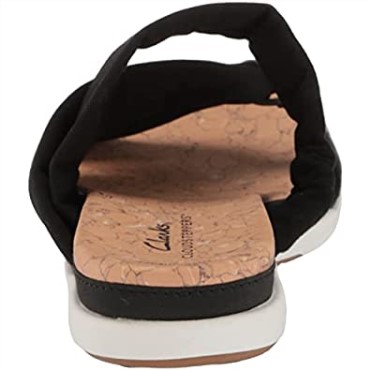 Sandalia Mujer Clarks Eliza Skip Slide De Textil Negro