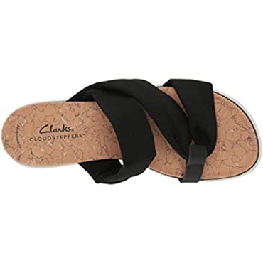 Sandalia Mujer Clarks Eliza Skip Slide De Textil Negro