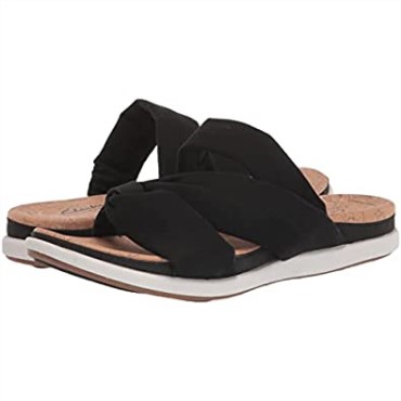 Sandalia Mujer Clarks Eliza Skip Slide De Textil Negro