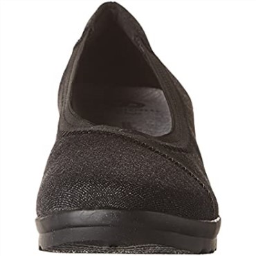 Zapato De Salón De Mujer De Textil Negro Con Cuña Caddell Dash Clarks