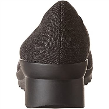 Zapato De Salón De Mujer De Textil Negro Con Cuña Caddell Dash Clarks