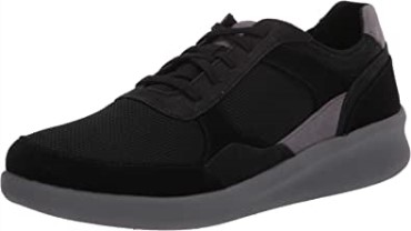 Sneaker De Mujer Sillian 20 De Tela Negra Con Cordones Clarks