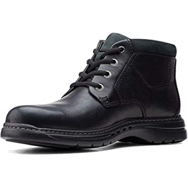 Botas Clarks Un Brawley Up Para Hombre En Piel Abatanada Negra